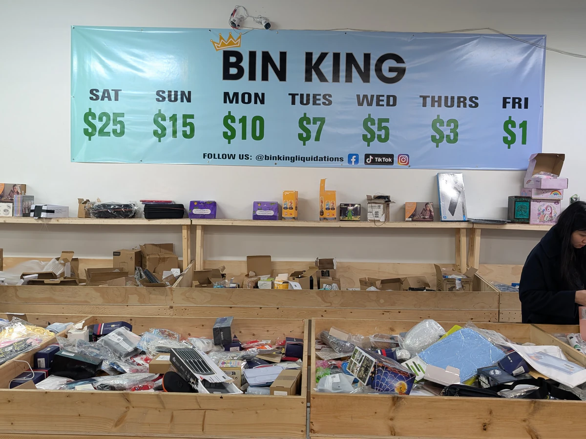 Bin Kings Liquidation bin store in Langley, British Columbia — a Canadian liquidation store with daily price drops.