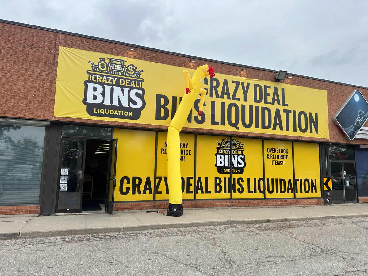 Crazy Deal Bins bin store in Mississauga, Ontario — a Canadian liquidation store with daily price drops.