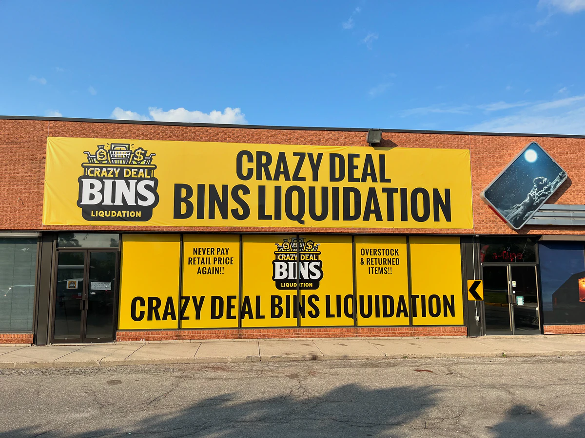 Crazy Deal Bins bin store in Mississauga, Ontario — a Canadian liquidation store with daily price drops.