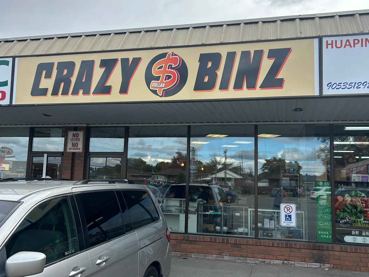 Crazy Dollar Binz bin store in Niagara Falls, Ontario — a Canadian liquidation store with daily price drops.