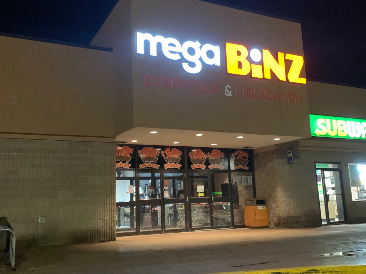 Mega Binz Steals & Deals bin store in Pembroke, Ontario — a Canadian liquidation store with daily price drops.
