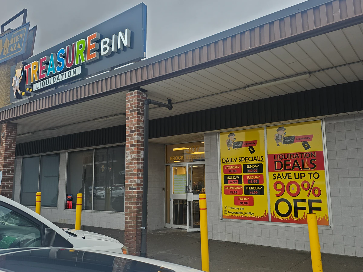 Treasure Bin Liquidation bin store in Whitby, Ontario — a Canadian liquidation store with daily price drops.