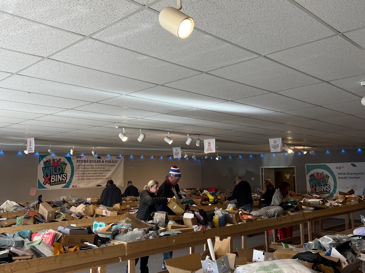 Wild X Bins bin store in Chatham, Ontario — a Canadian liquidation store with daily price drops.