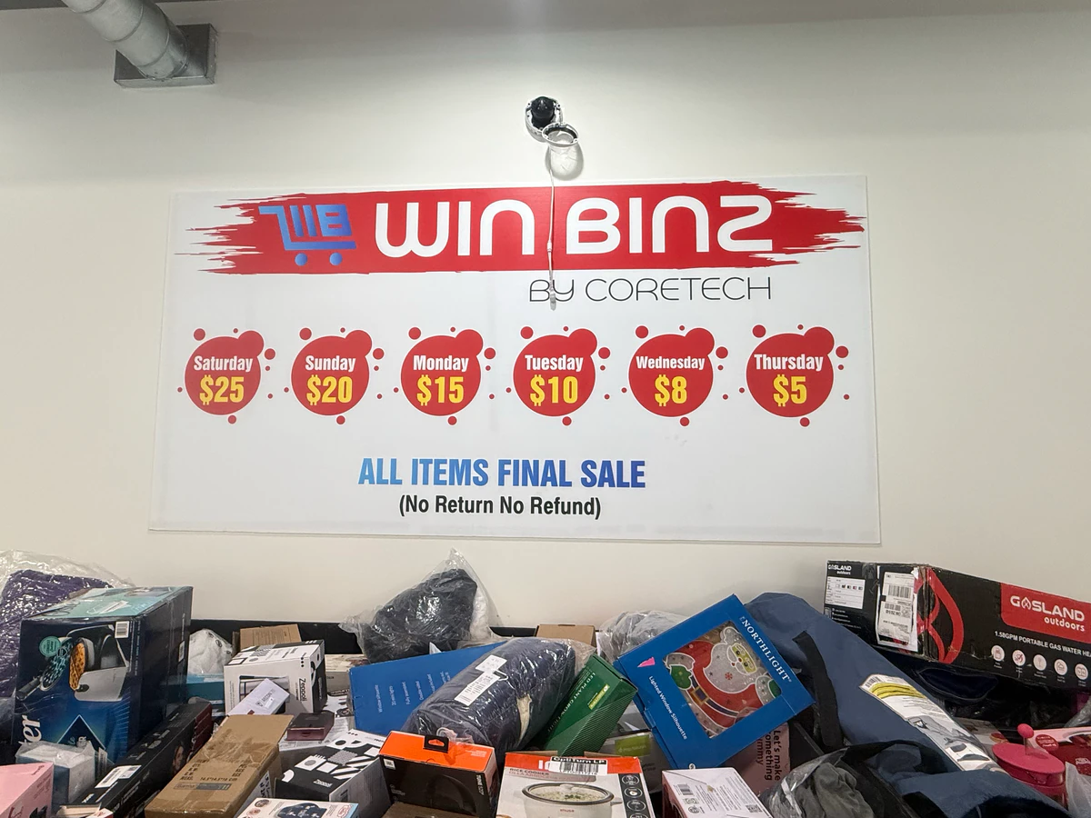 Win Binz bin store in Scarborough, Ontario — a Canadian liquidation store with daily price drops.