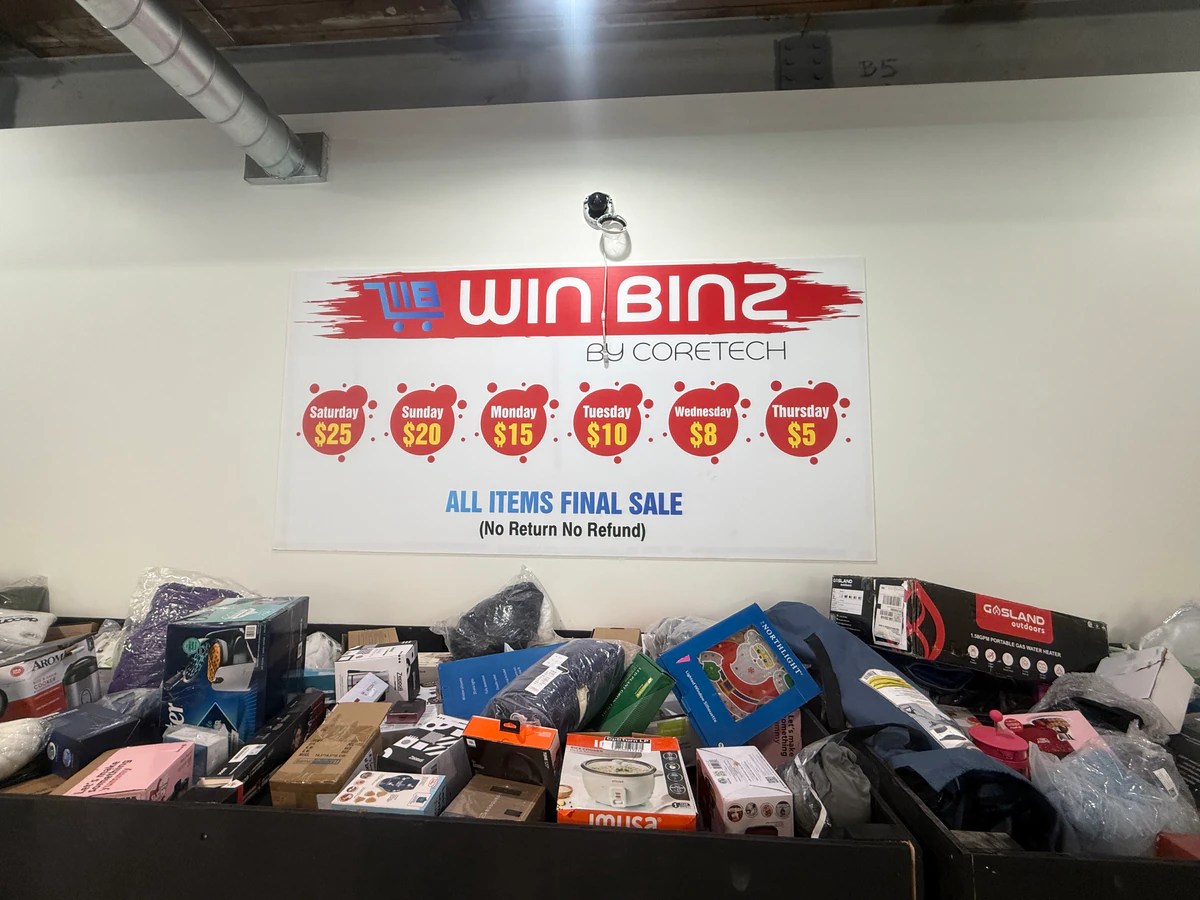 Win Binz bin store in Scarborough, Ontario — a Canadian liquidation store with daily price drops.