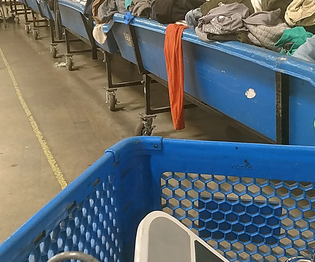 Everett Outlet Goodwill in Everett, Washington, displaying a large open layout with rows of donation bins.
