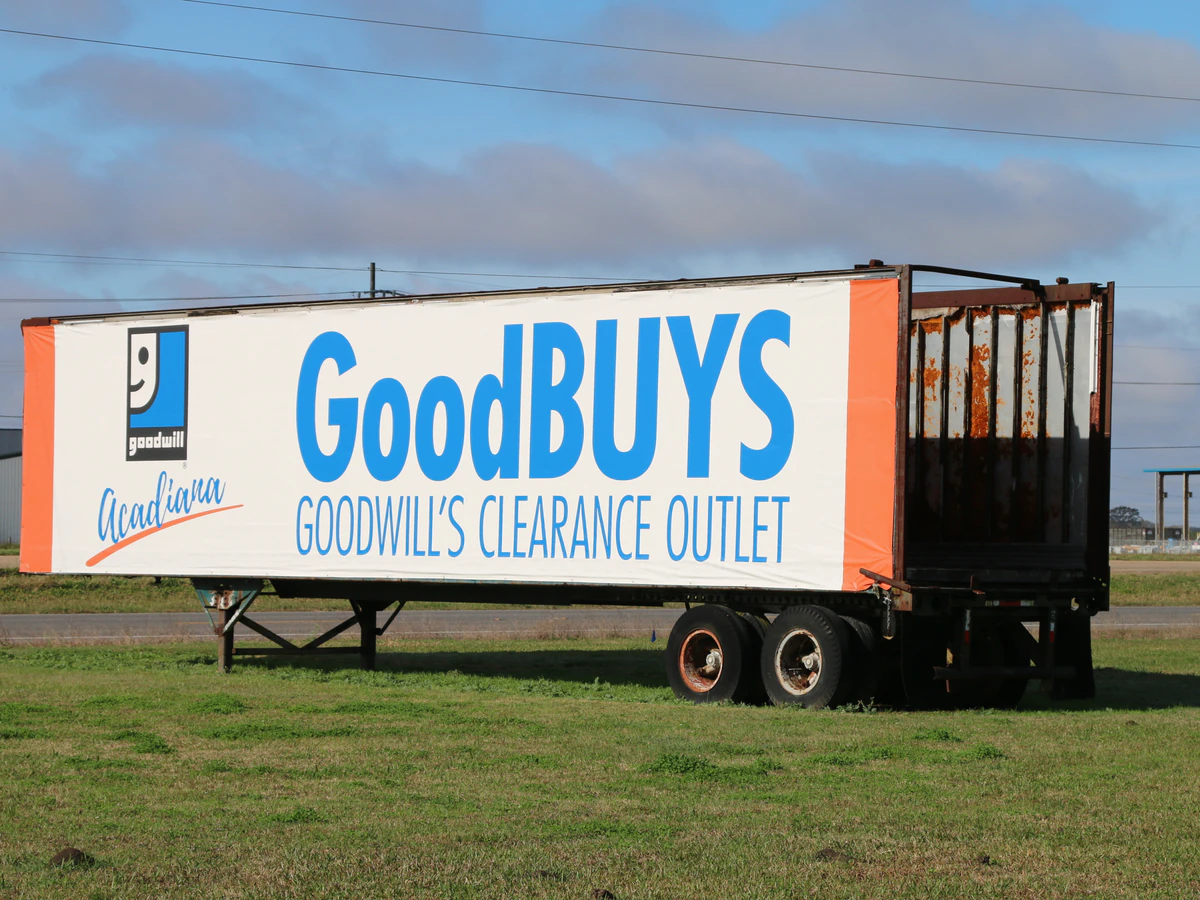 Goodwill Acadiana: GoodBUYS New Iberia, a Goodwill thrift store featuring the main entrance and checkout area of the thrift .