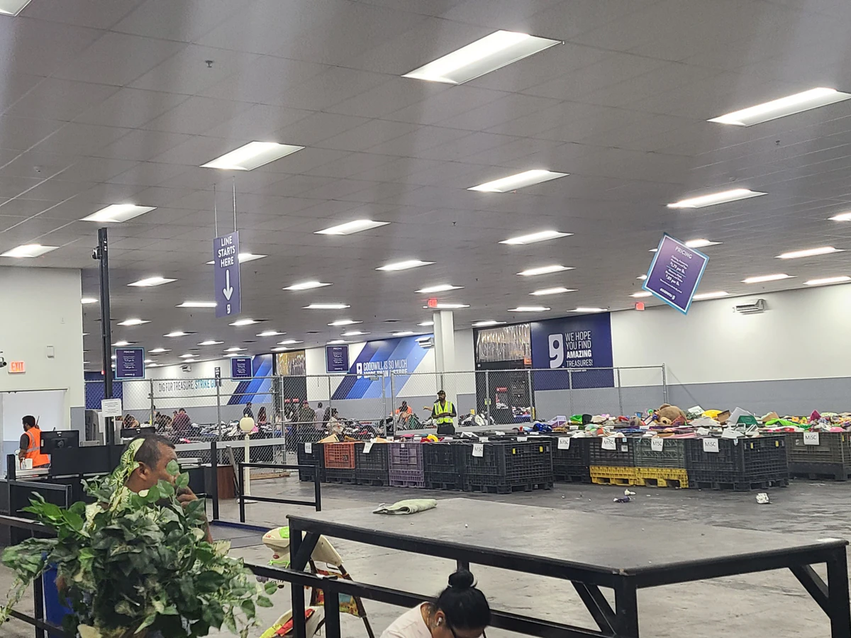 Goodwill Clearance Center in Phoenix, Arizona, highlighting the spacious interior layout of the retail store.