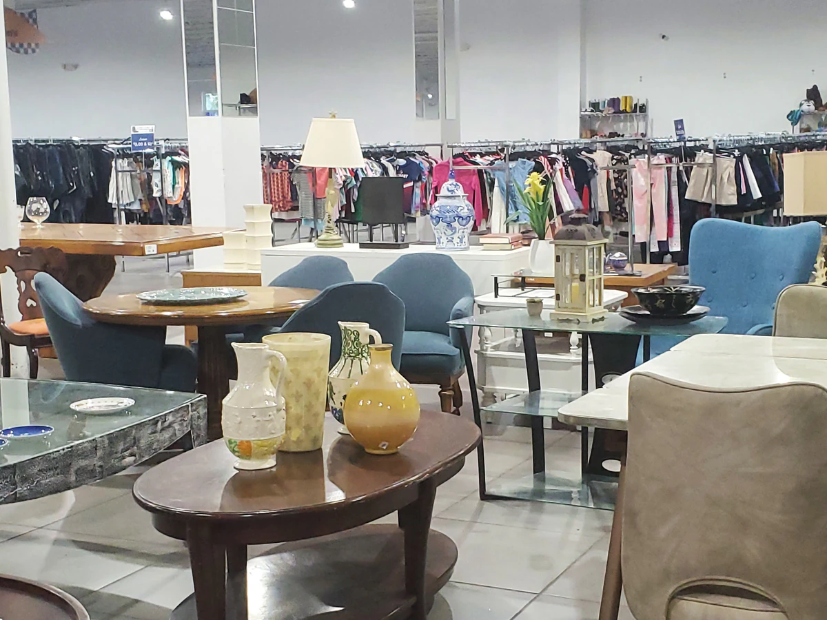 Goodwill in Fort Lauderdale, Florida, a Goodwill thrift store highlighting the spacious interior layout of the retail store.