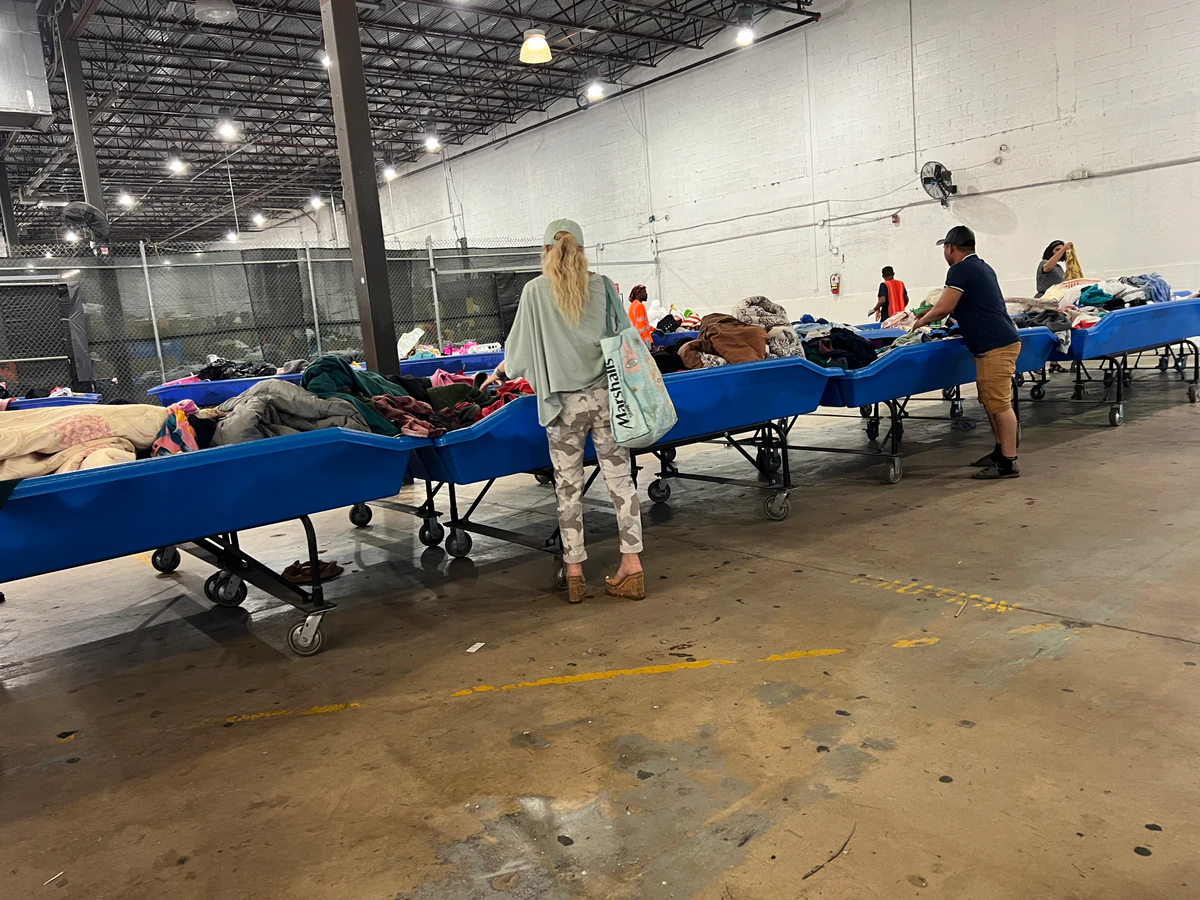 Goodwill in Fort Lauderdale, Florida, a Goodwill thrift store showing rows of affordable footwear and accessories for sale.