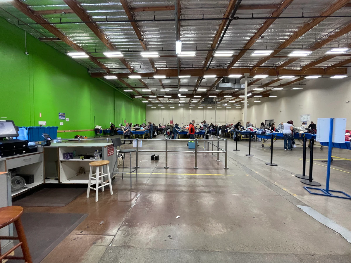 Goodwill Industries Sacramento Valley & Northern Nevada, a Goodwill outlet store displaying a large open layout with rows of.