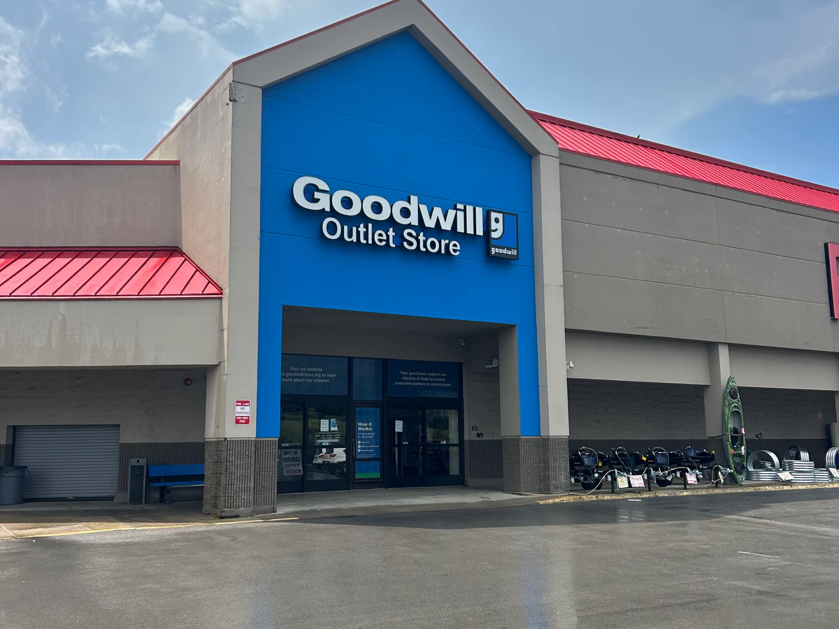 Goodwill of North Central West Virginia, a Goodwill thrift store showing neatly organized clothing racks and household goods.