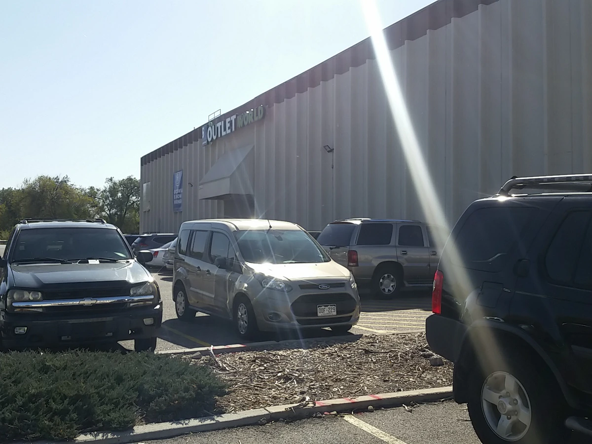 Goodwill Outlet in Denver, Colorado, a Goodwill outlet store showing the donation entrance and bulk pricing signage.