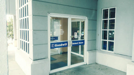 Goodwill Outlet in Hernando, Mississippi, a Goodwill outlet store displaying a large open layout with rows of donation bins.