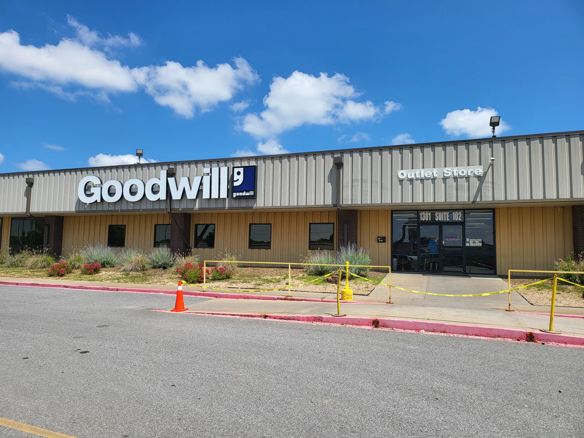 Goodwill Outlet Store | Donation Center | Career Services Center | Reentry Services, a Goodwill outlet store showing blue ro.