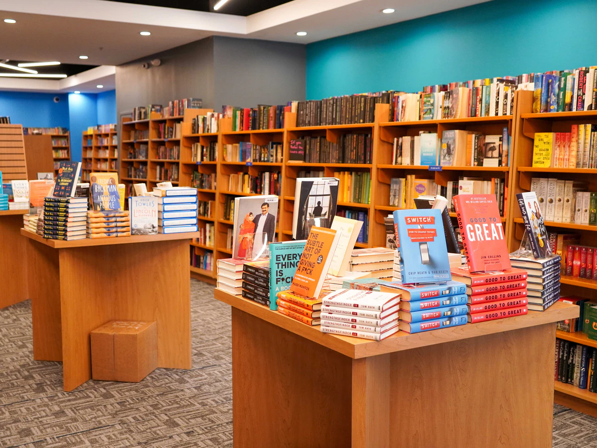 Goodwill SecondStory Bookstore in Greenville, South-carolina, highlighting the spacious interior layout of the retail store.