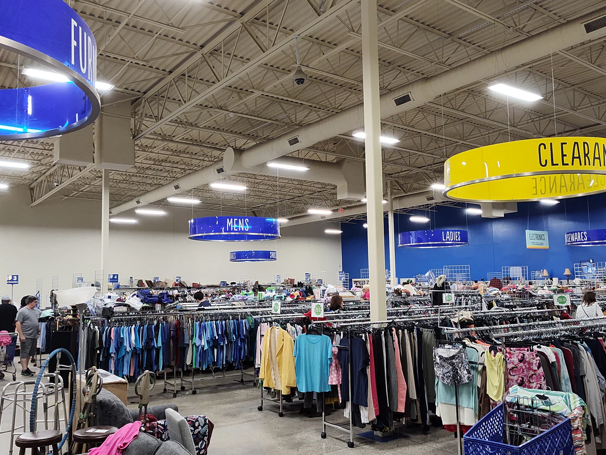 Goodwill in West Columbia, South-carolina, highlighting the spacious interior layout of the retail store.