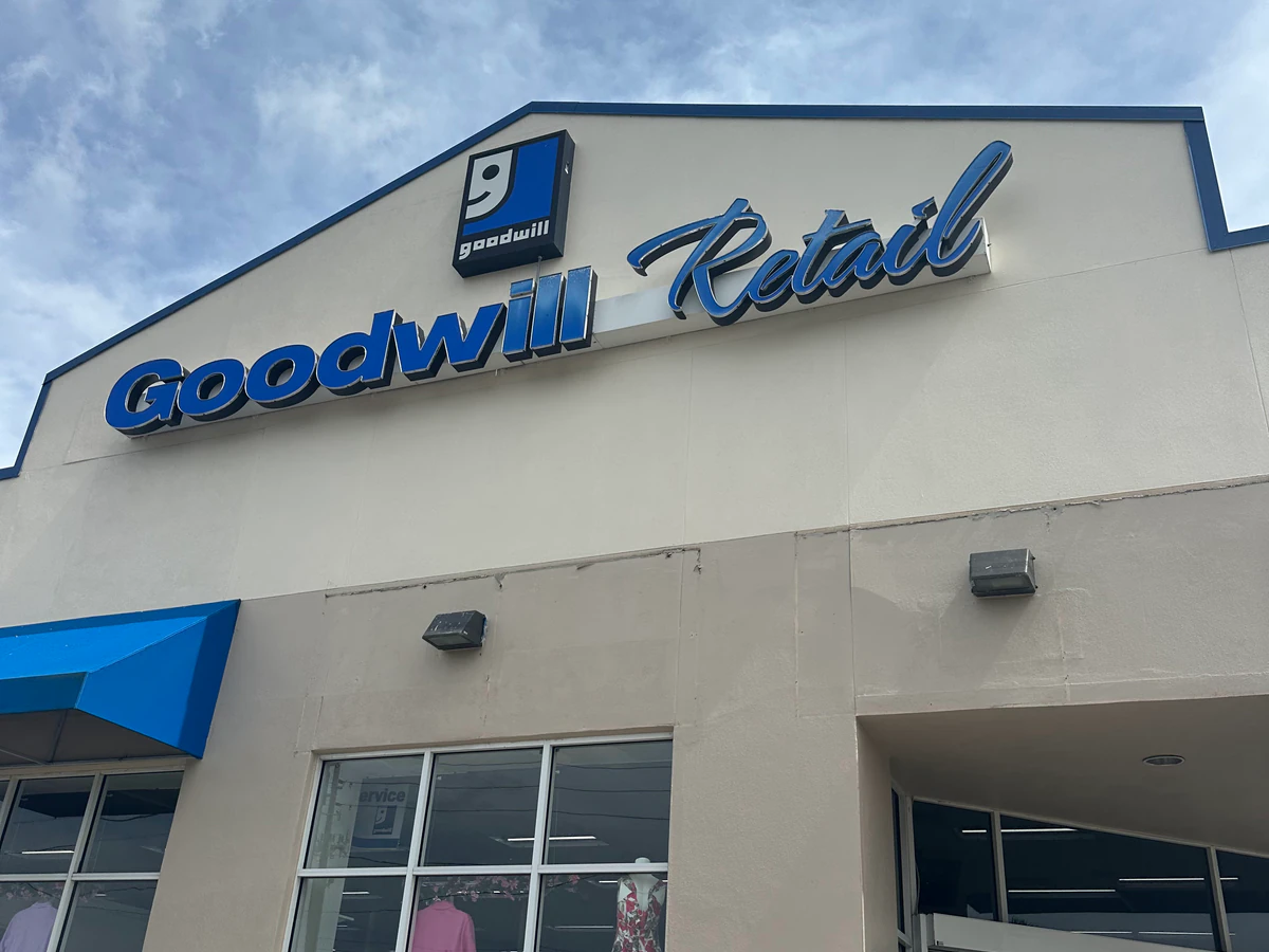 Goodwill St Petersburg Store in St. Petersburg, Florida, showing neatly organized clothing racks and household goods.