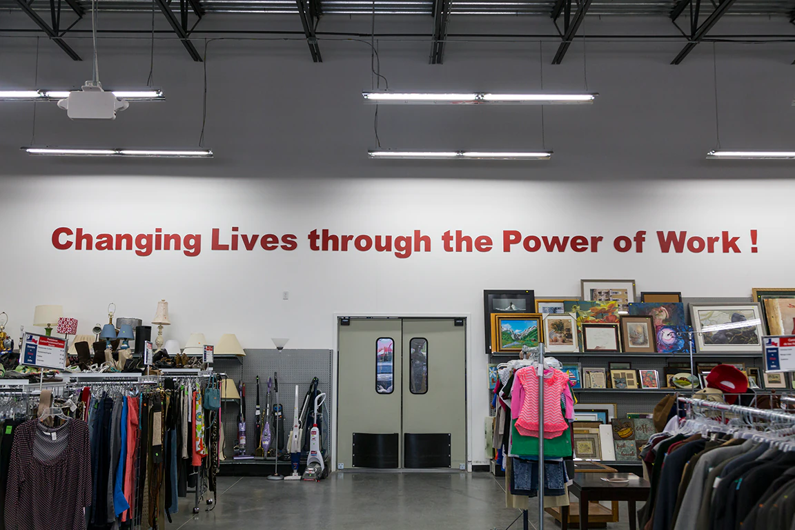 Goodwill Thrift Store - South Cypress in Katy, Texas, highlighting the spacious interior layout of the retail store.