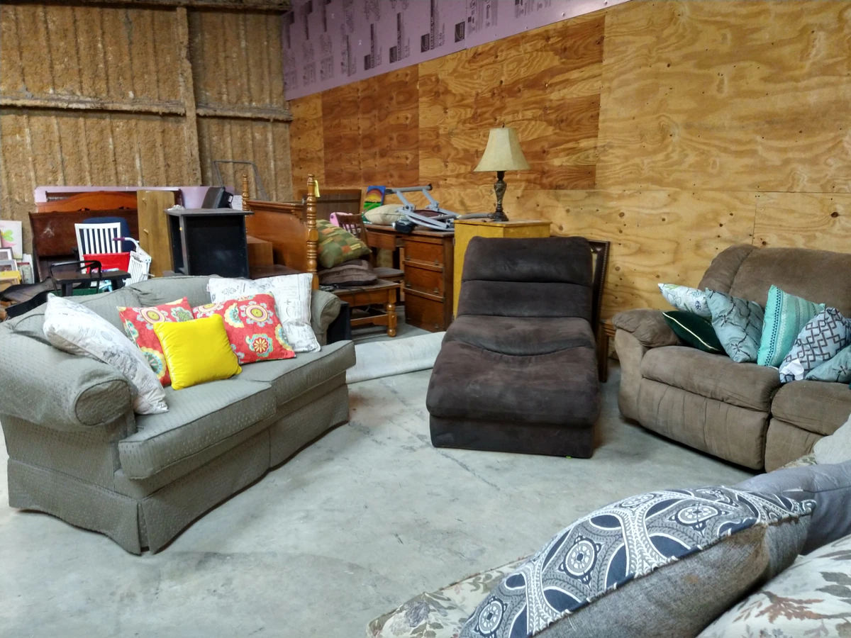 Heart of Texas Goodwill Industries in Harker Heights, Texas, showing neatly organized clothing racks and household goods.