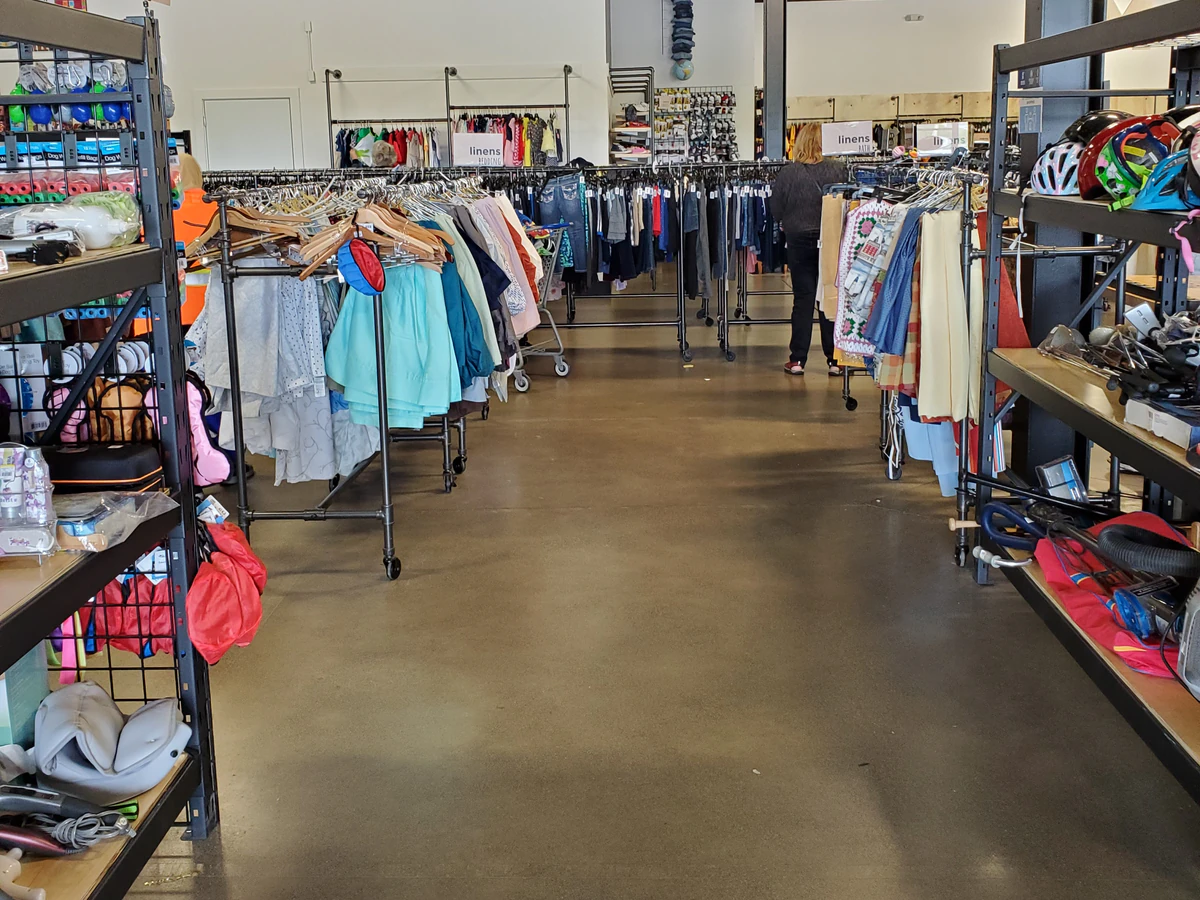 Kent Goodwill in Kent, Washington, a Goodwill thrift store highlighting the spacious interior layout of the retail store.