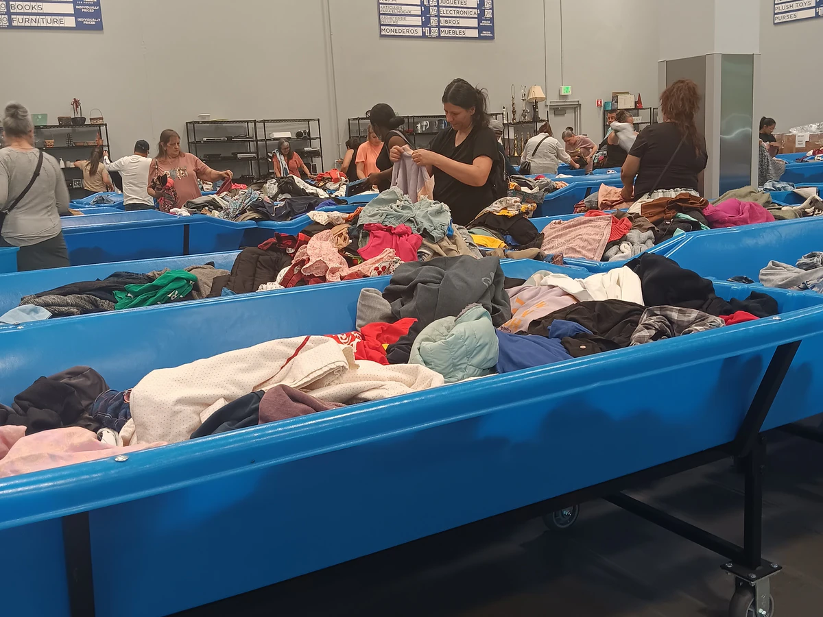 Second Editions - Rock Hill (Goodwill Outlet), a Goodwill outlet store showing the donation entrance and bulk pricing signag.