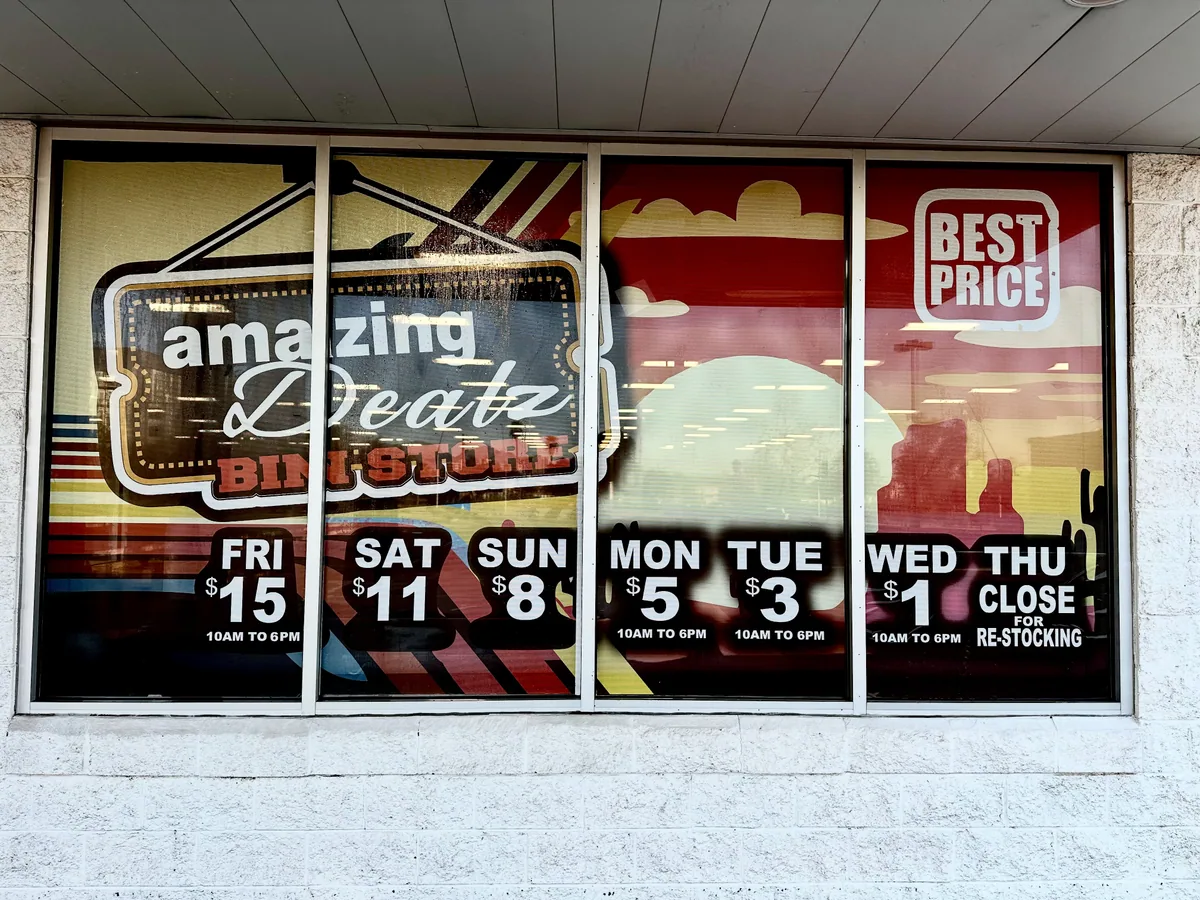 AMAZING DEALZ BIN STORE bin store in Tucson, AZ — a liquidation store with daily price drops.