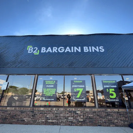 B2 Bargain Bins interior merchandise display - bin store.