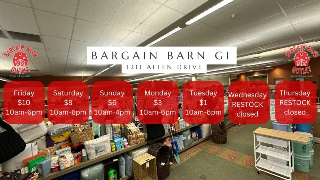 Bargain Barn GI LLC interior merchandise display - store in grand island, nebraska.