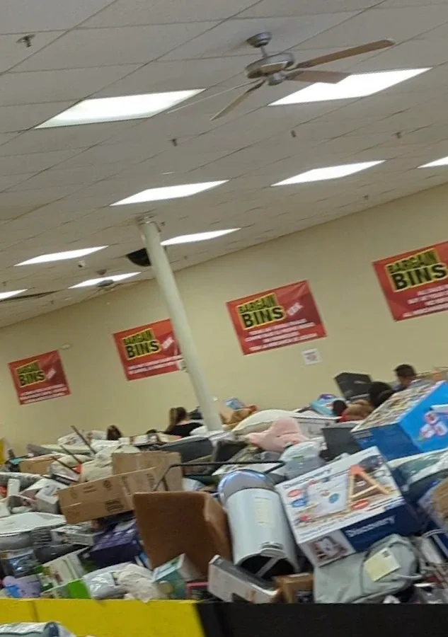 Bargain Bins LBK interior merchandise display - discount store in lubbock, texas.