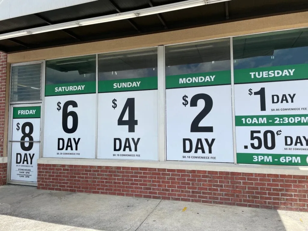 Bargain Bins of Fort Payne interior merchandise display - discount store in fort payne, alabama.