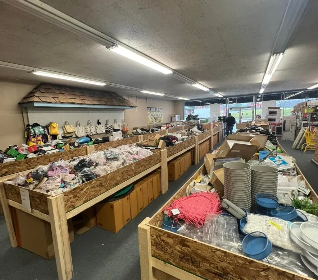 Bargain Binz interior merchandise display - bin store in frankfort, kentucky.