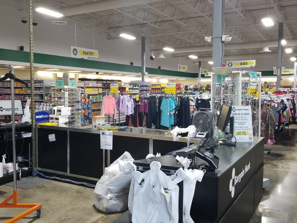 Bargain Hunt interior merchandise display - bin store in fayetteville, georgia.