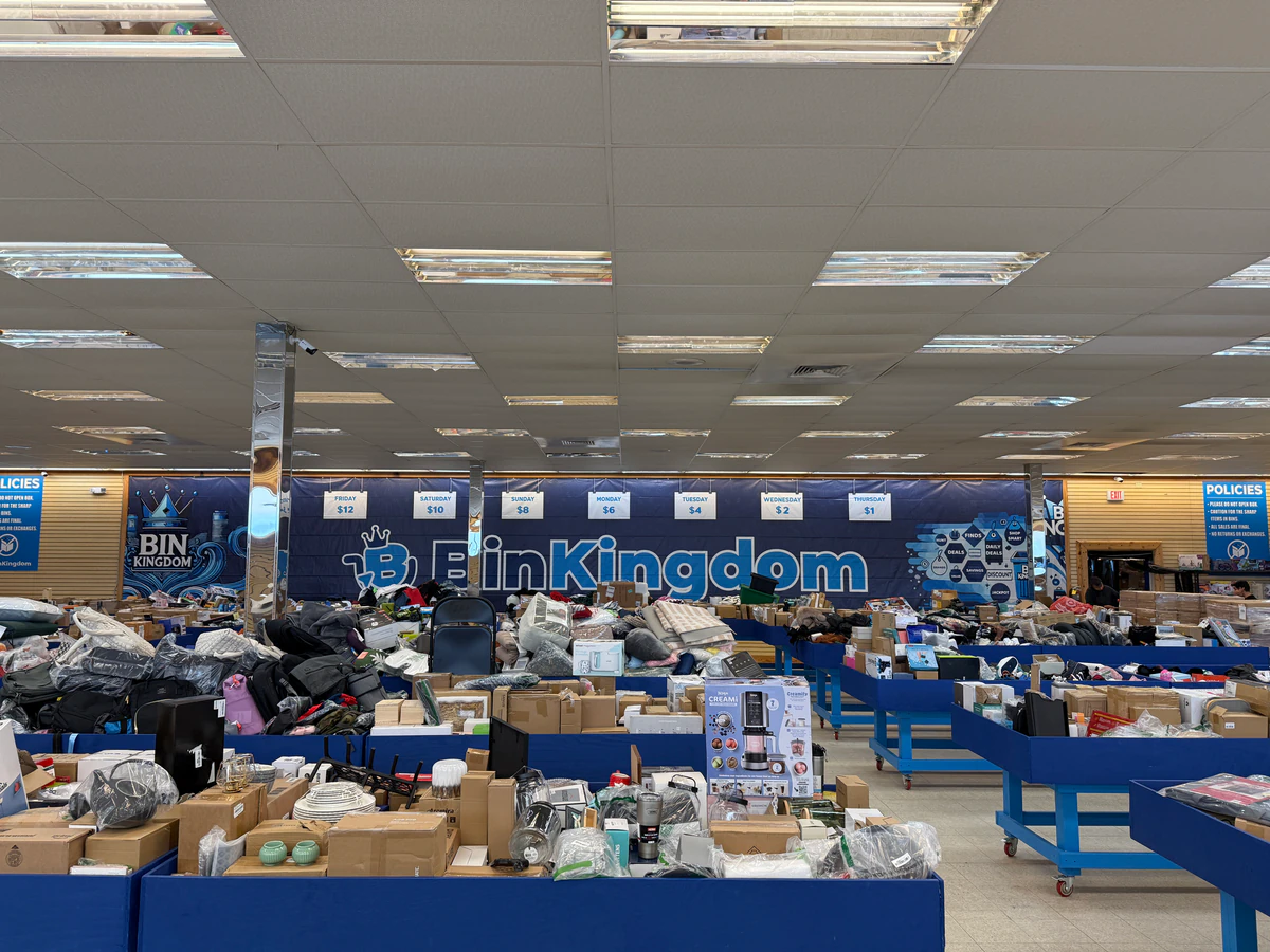 Bin Kingdom interior merchandise display - liquidator in concord, north carolina.
