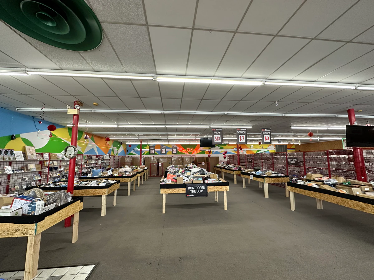 Bin Pickin – Leesburg interior merchandise display - discount store in leesburg, florida.