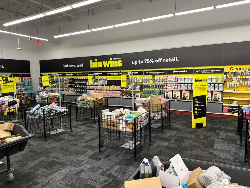 Bin Wins Saugus (Inside Staples store) interior merchandise display - office supply store in saugus, massachusetts.