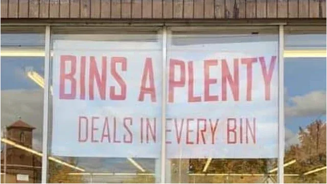 Bins A Plenty interior merchandise display - bin store in niles, ohio.