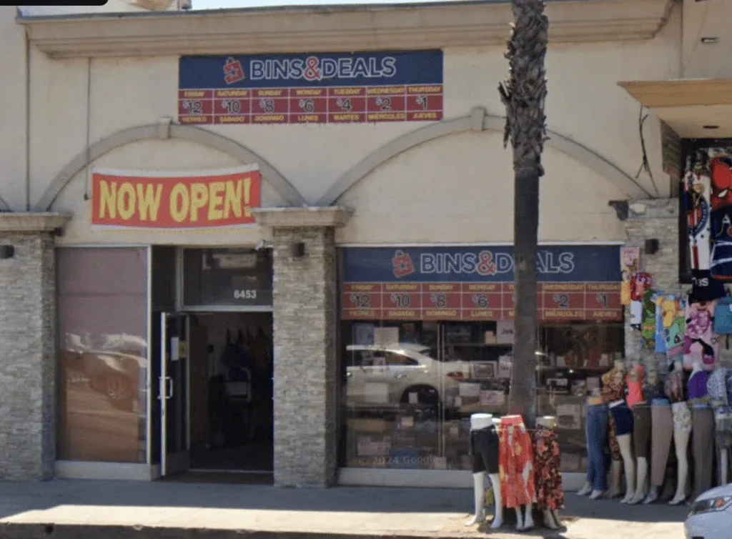 Bin Stores in Van Nuys, CA interior merchandise display - discount store.