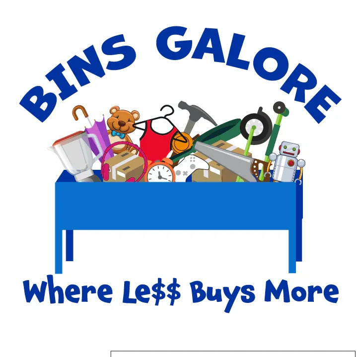 Bins Galore interior merchandise display - discount store in cumming, georgia.