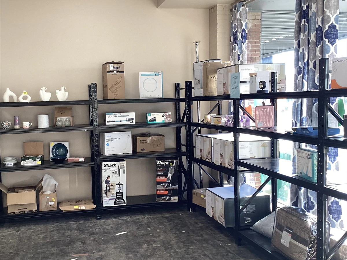 Bins Galore & More interior merchandise display - discount store in gulfport, mississippi.