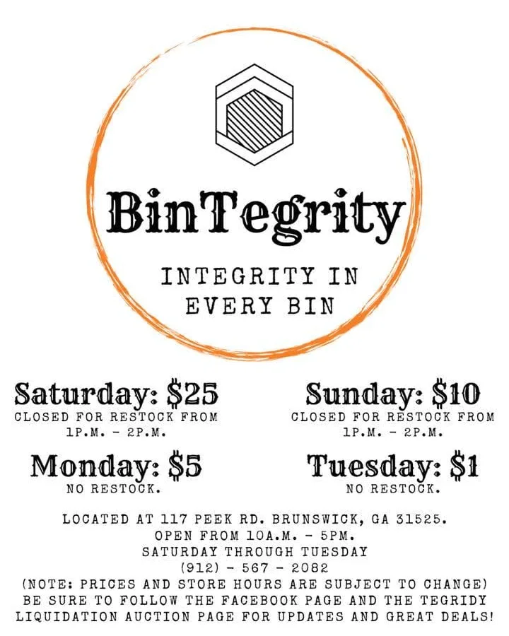 Bintegrity interior merchandise display - second hand store in brunswick, georgia.