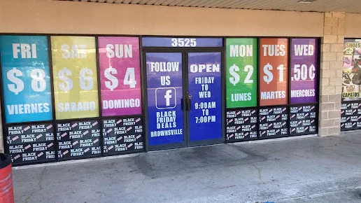 Black Friday Deals interior merchandise display - discount store in brownsville, texas.