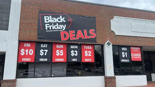 Black Friday Deals interior merchandise display - discount store in norcross, georgia.