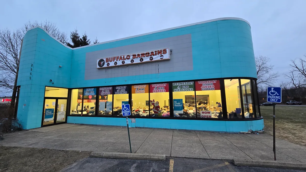 Buffalo Bargains & Bins bin store in Buffalo, NY — a liquidation store with daily price drops.