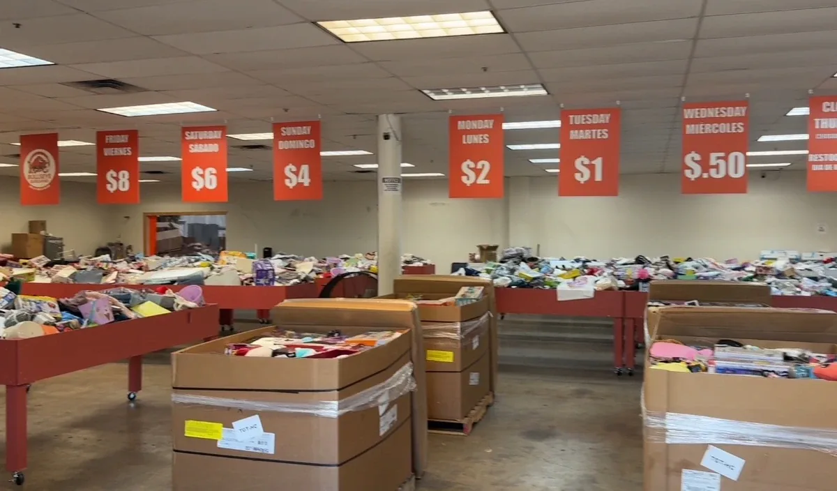 Bullseye Bargains Bin Store & More interior merchandise display - discount store in garland, texas.