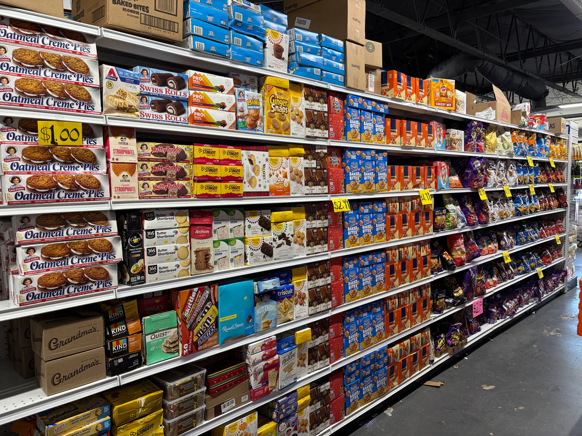 Catch the Deals interior merchandise display - outlet store in modesto, california.