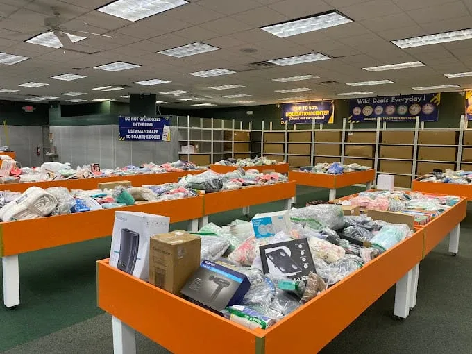 Clark’s Liquidation & Bins interior merchandise display - bin store in port huron, michigan.