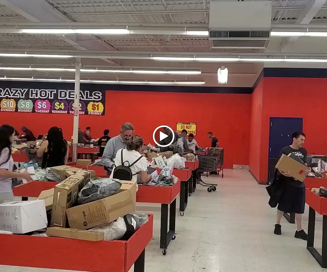 Crazy Hot Deals interior merchandise display - bin store in nanuet and monroe, new york.