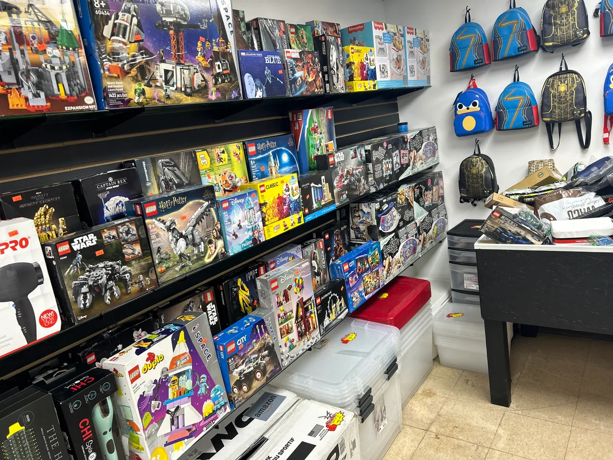 Inside Daily deals liquidation bin store bin store in Hubert, NC showing liquidation bins and bargain finds.