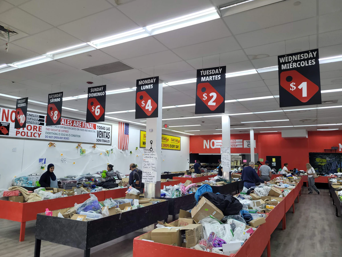 Day to Day Discount Zone interior merchandise display - discount store in staten island, new york.